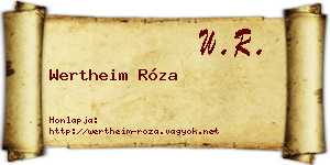 Wertheim Róza névjegykártya