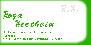 roza wertheim business card